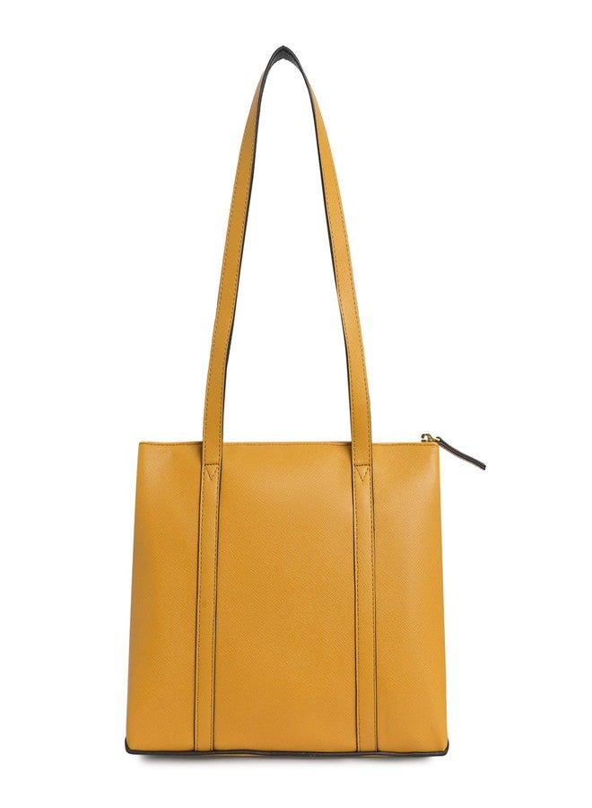 Caprese Roma Tote Medium Yellow Bag for Women|Stylish, Durable, Multi-Compartment Design for Work, Travel, Shopping |Comfortable Straps Shoulder Bag, Ideal for Laptop & Essentials - Image 2